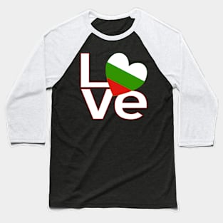 Red-White Bulgarian LOVE Baseball T-Shirt